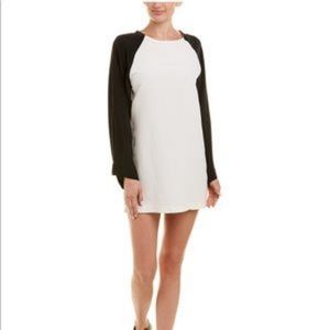 Drifter | NWT Catriona Silk & Linen Dress Long Sleeve Ivory Black Small